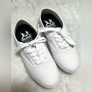 WOMENS ARIS ALLEN DANCE SHOES WHITE CANVAS LACE UP FLATS SIZE 5.5